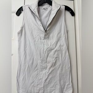 The Tailored Sportsman | White Zip-Up Tank Top